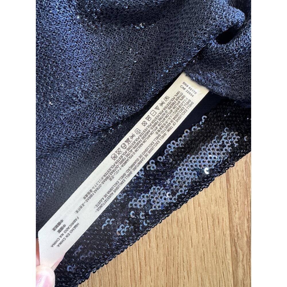 Intimately Free People Time Shine Sequin Mini Slip Dress Navy Blue Small Homco - Picture 7 of 9